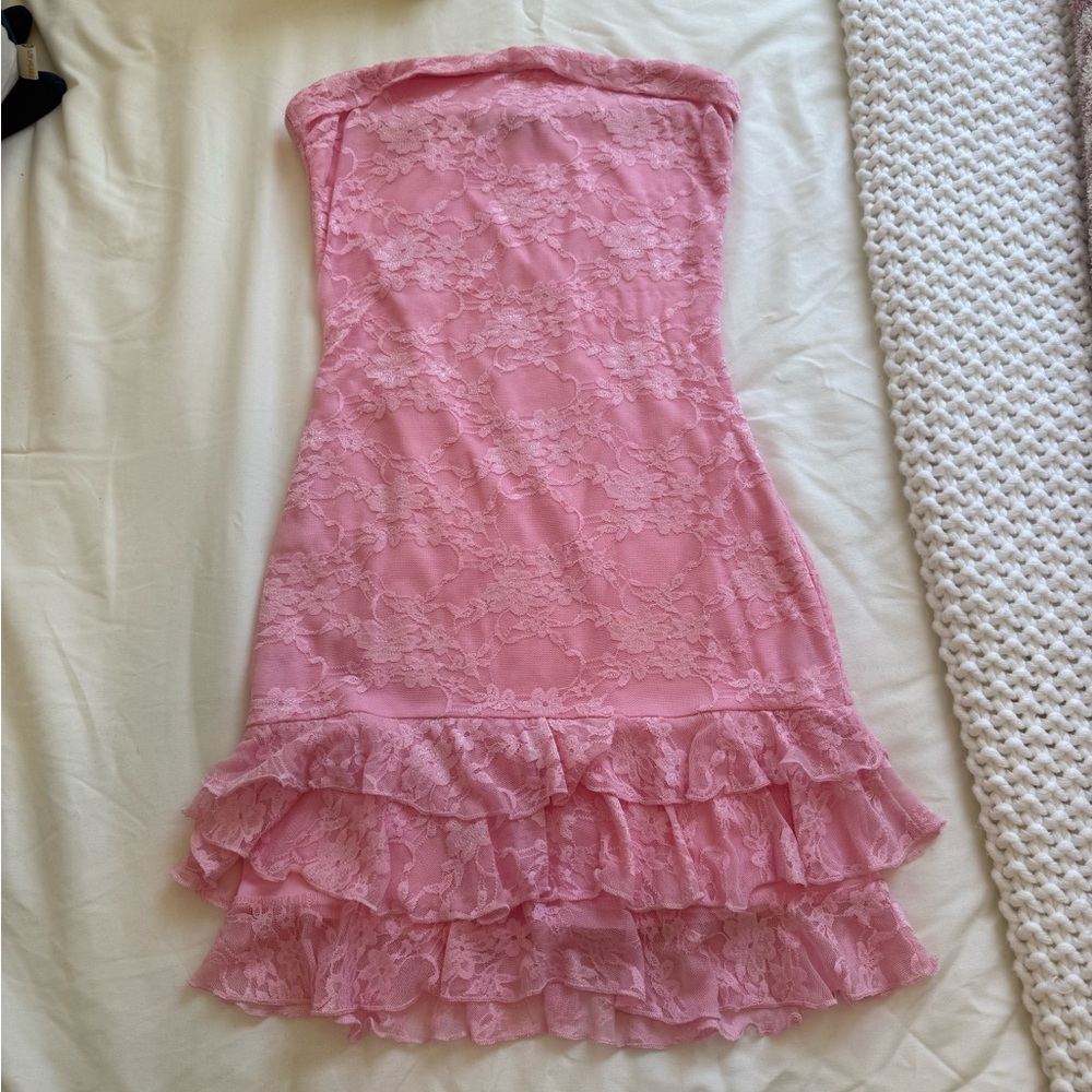 Lucy in the Sky Blush Lace Dress